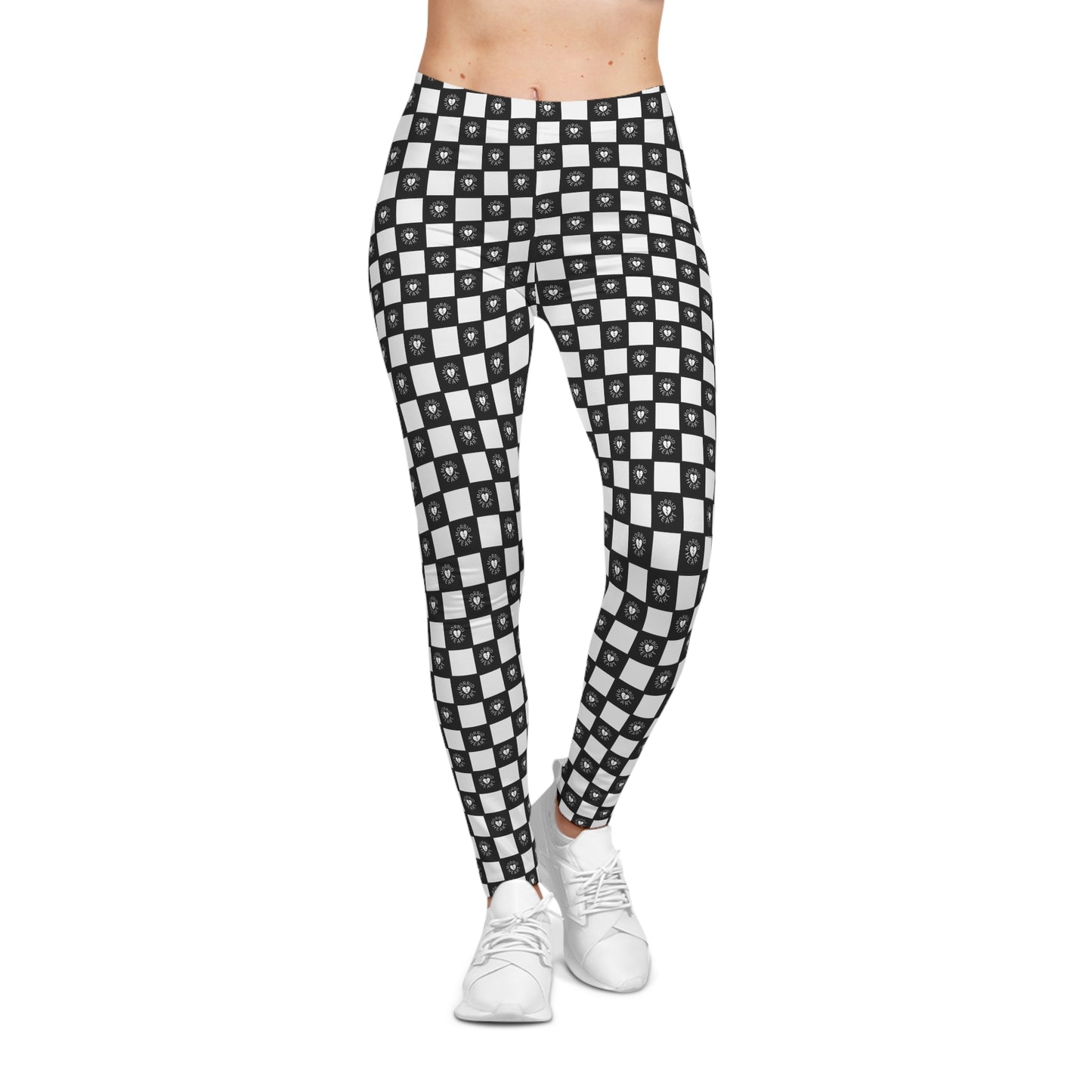 Checker Print Leggings – Morbid Heart Logo