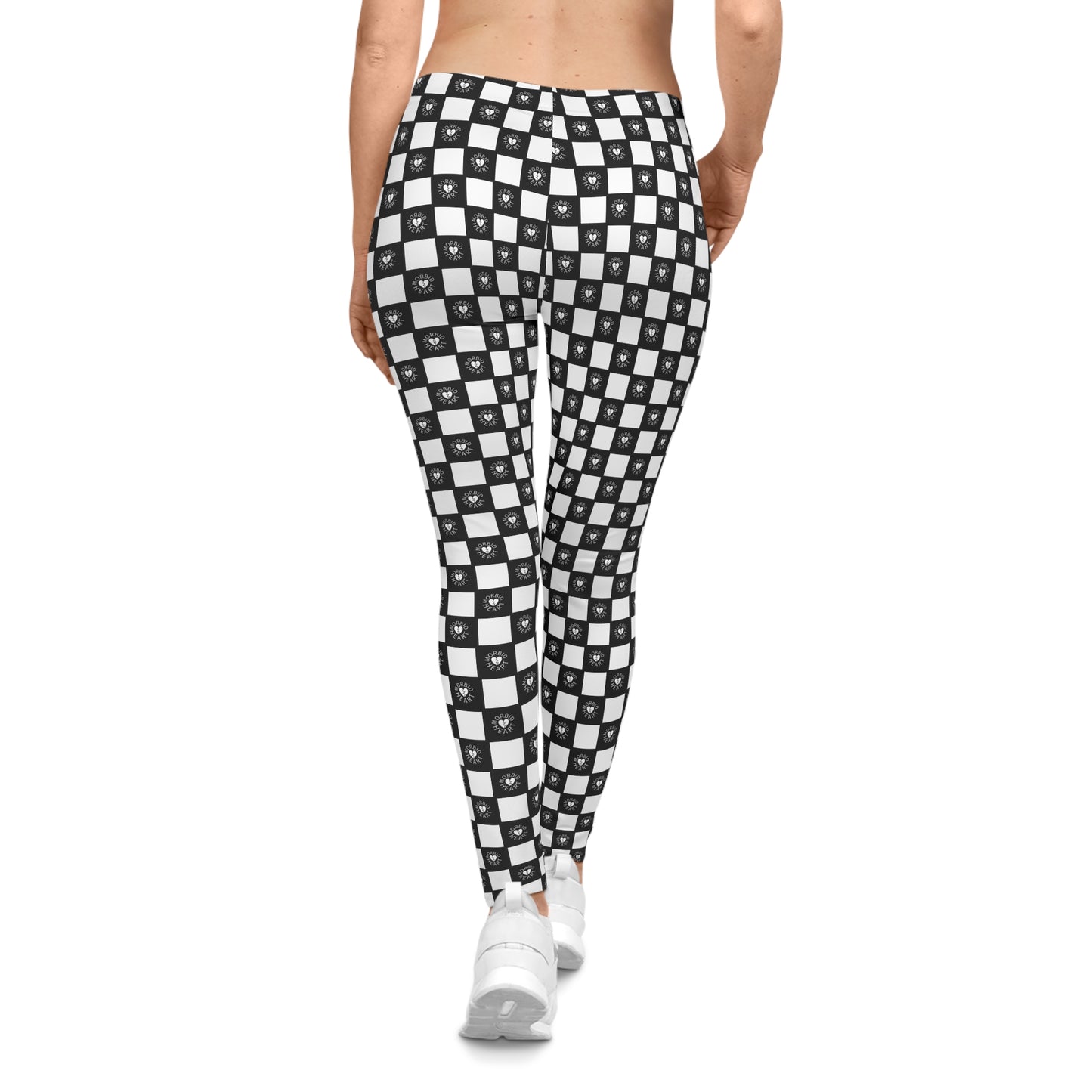 Checker Print Leggings – Morbid Heart Logo
