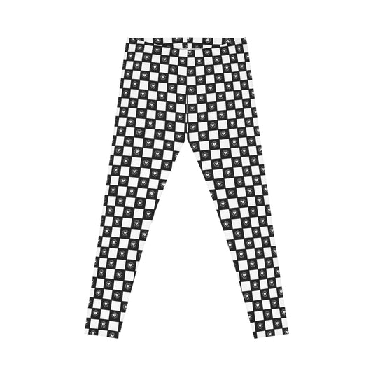 Checker Print Leggings – Morbid Heart Logo